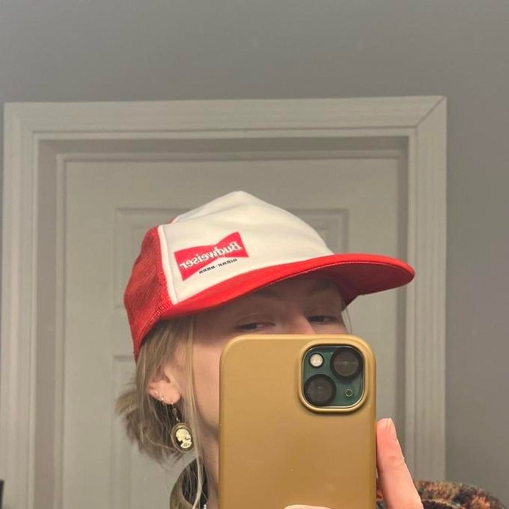 Budweiser Red and White Trucker Hat